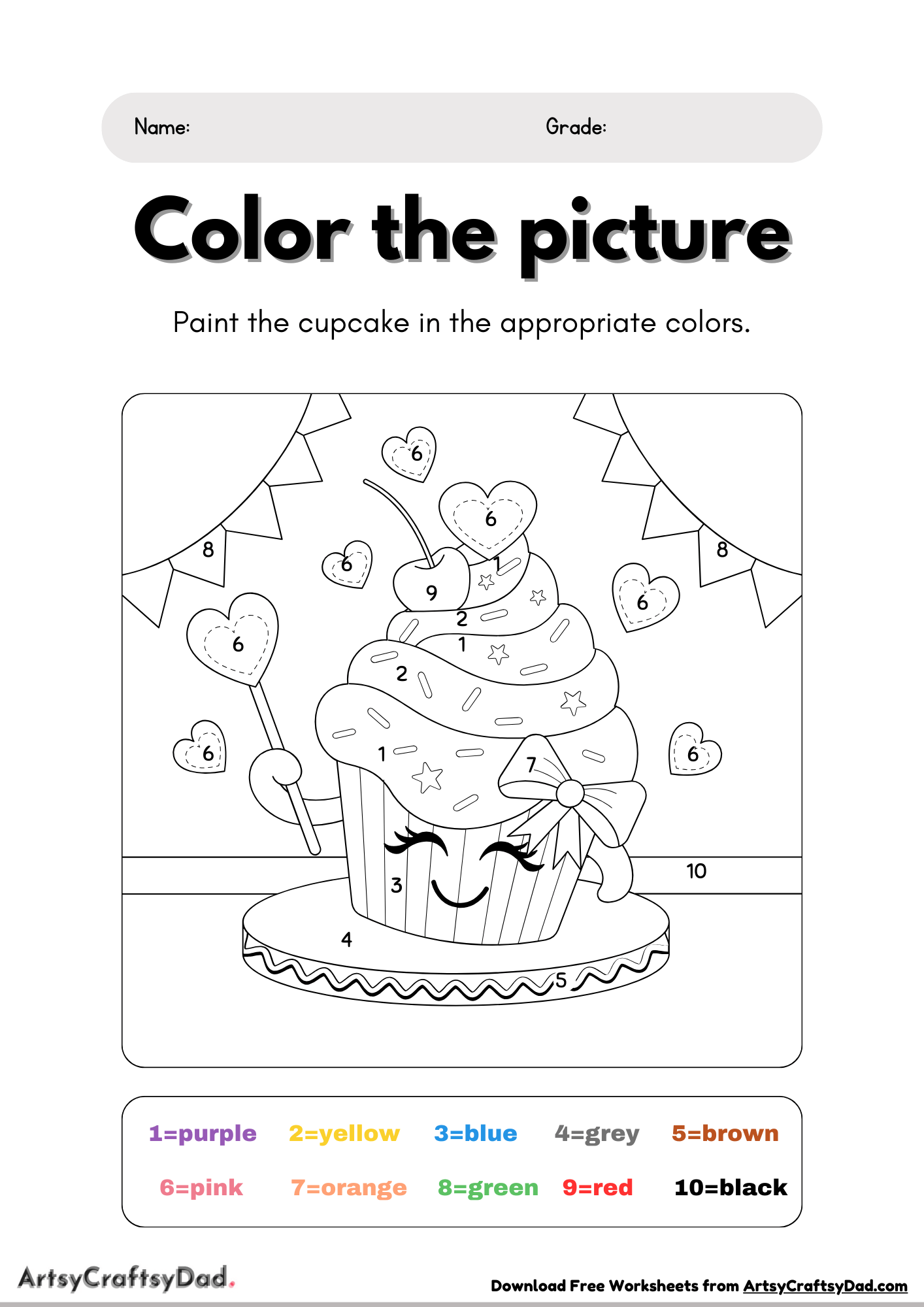 Paint By The Numbers Worksheet