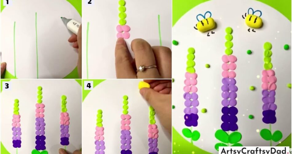 Pretty Flowers & Bees Clay Craft Step by Step Tutorial