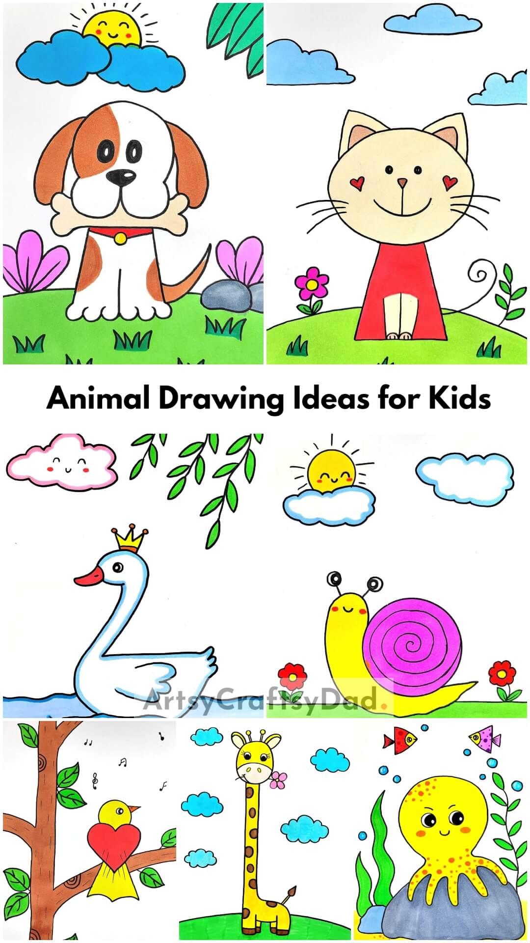 Quick & Easy Animal Drawing Ideas for Kids with Parents
