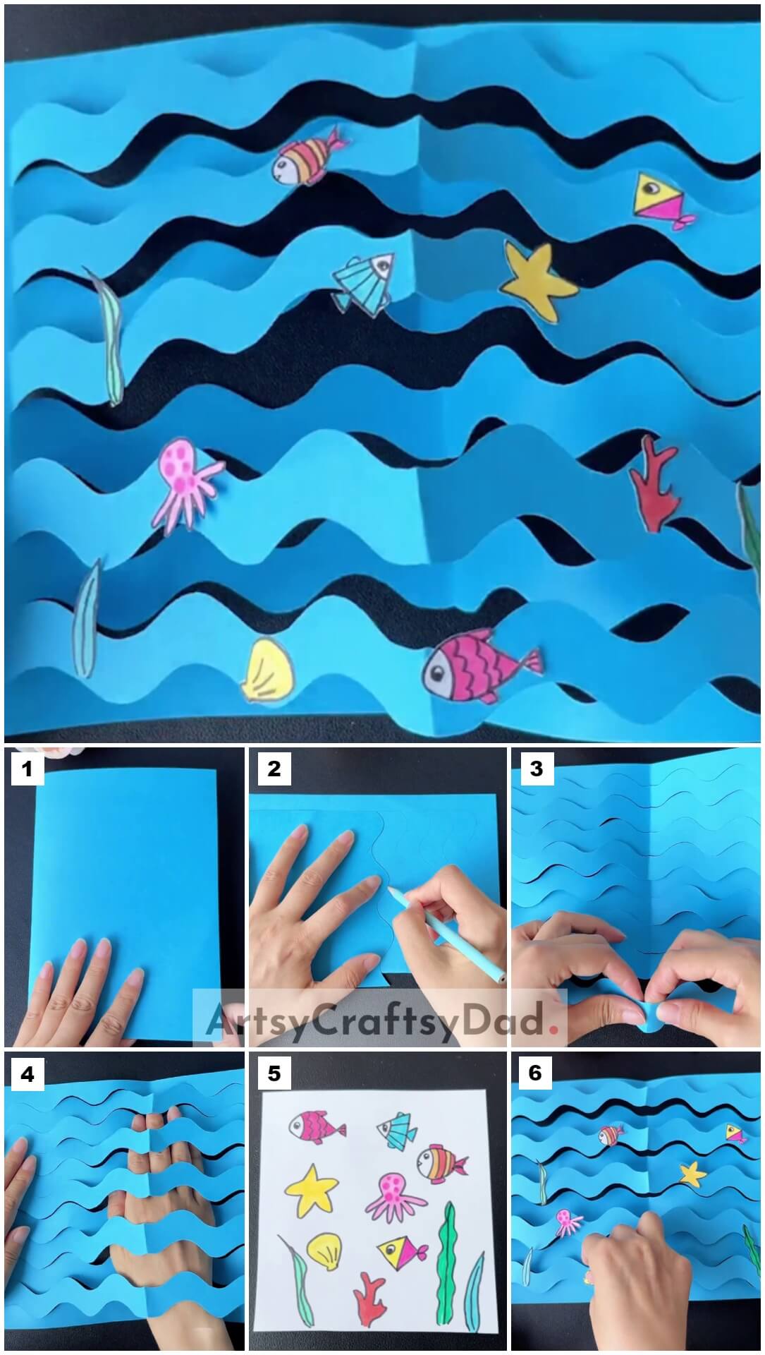 Paper Sea & Fish Craft Step By Step Tutorial