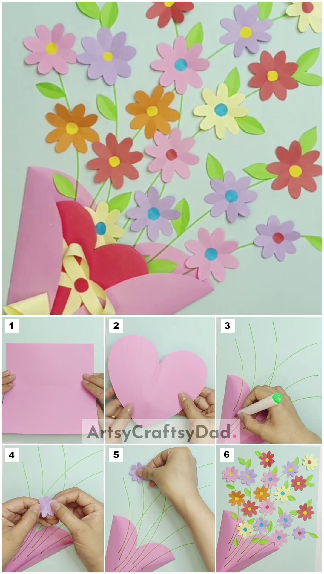 Wonderful Paper & Drawing Bouquet Craft Tutorial For Kids