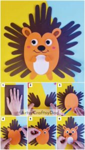 Handprint Hedgehog Craft Tutorial For Kids