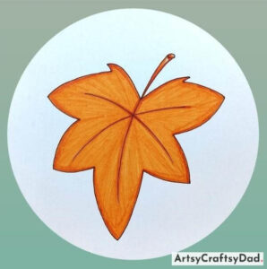 Simple Fall Leaf Drawing Art for Toddler