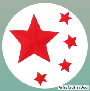 Simple Red Paper Stars Craft For Kids