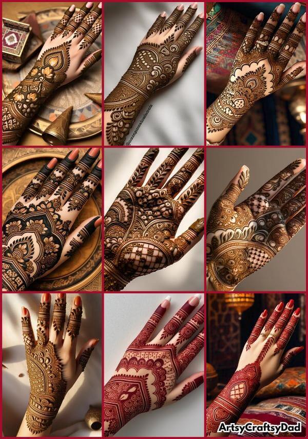 Elegant Arabic mehndi pattern beautifully styled on back hand
