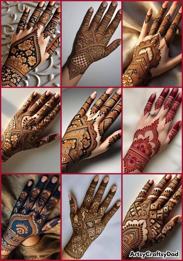 Creative Arabic mehndi with artistic patterns for beautiful hands