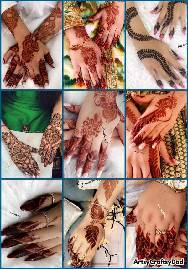 Pretty beginner-friendly mehndi design with simple and creative patterns