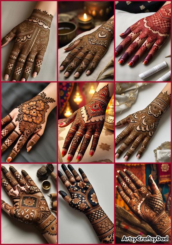 Traditional mehndi designs on Karwa Chauth