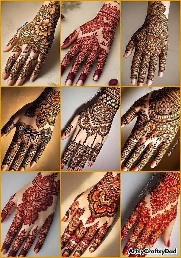 Graceful Arabic mehndi design with traditional hand patterns