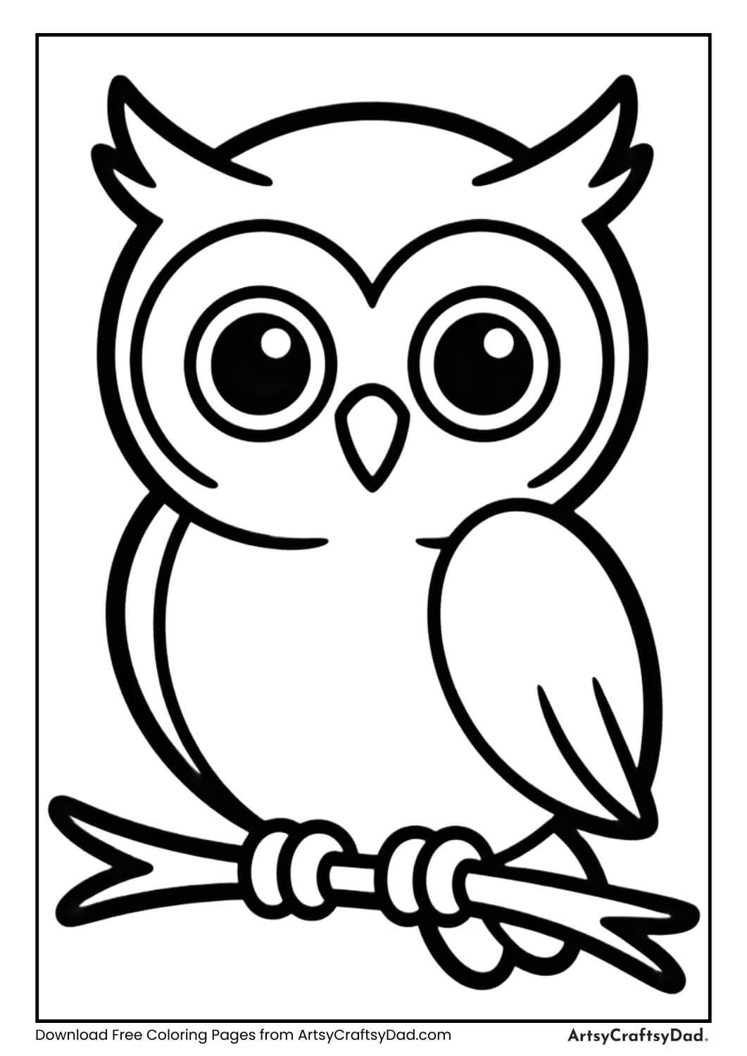 Cute baby owl coloring page