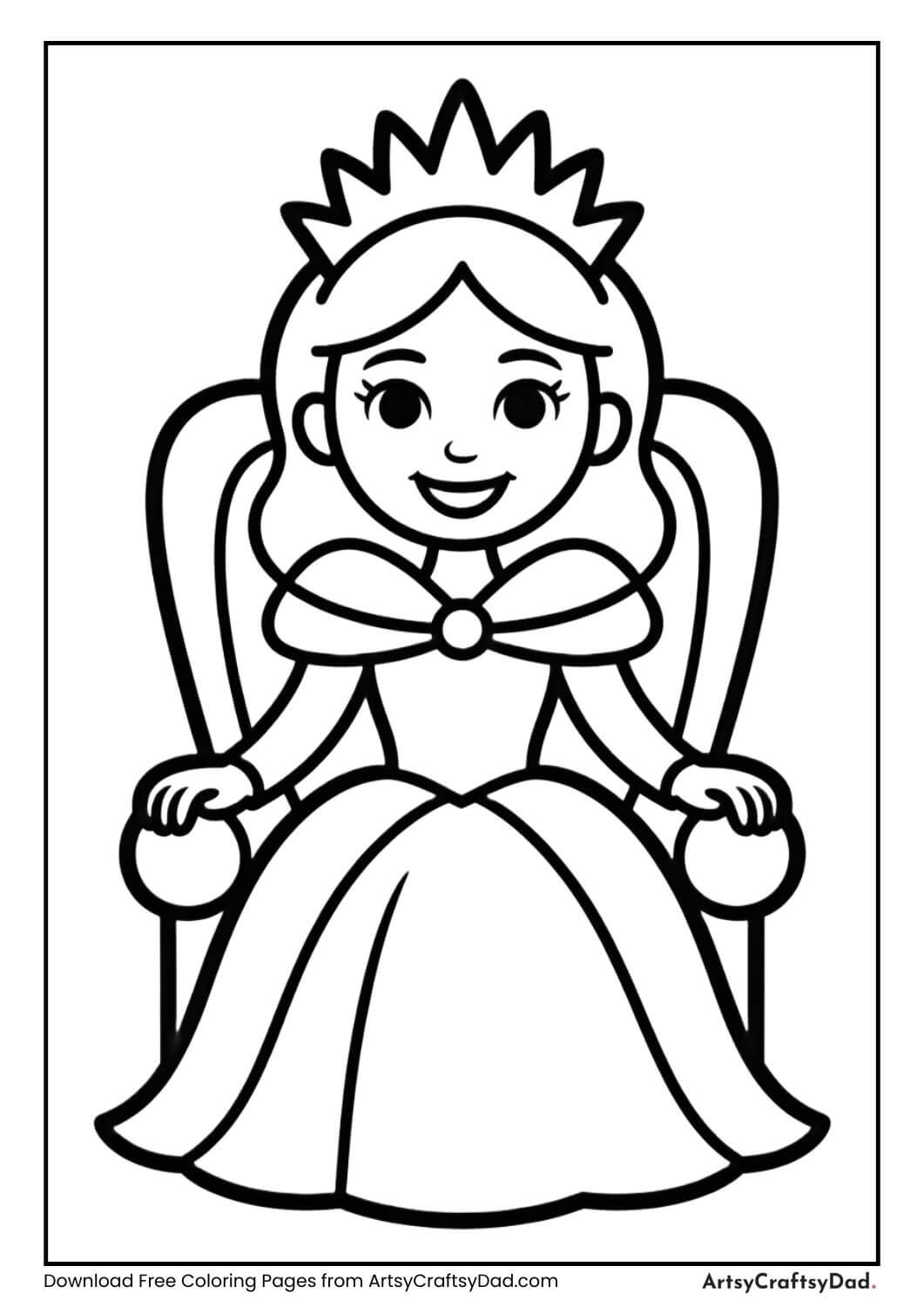 princess sitting on her royal throne with a crown