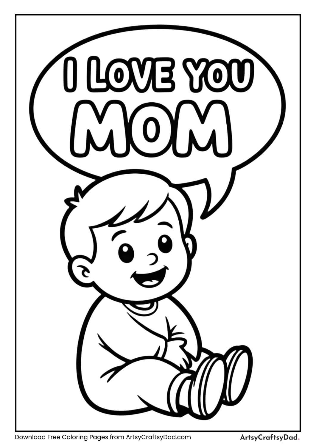 I Love You Mom coloring page
