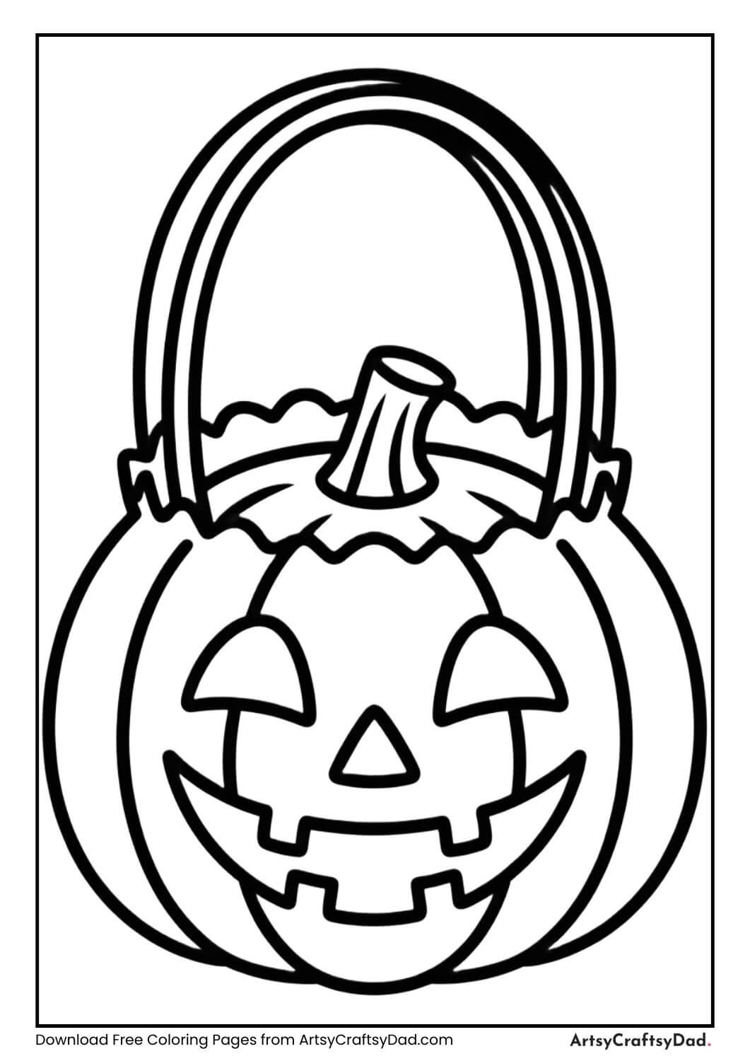 Trick or treat bag Halloween coloring page