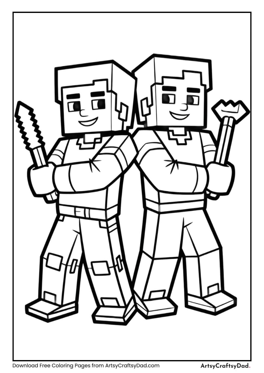 Steve and Alex together coloring page