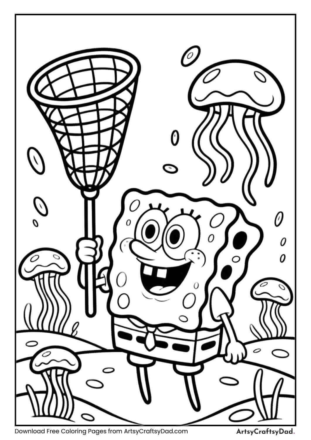 SpongeBob SquarePants dancing happily