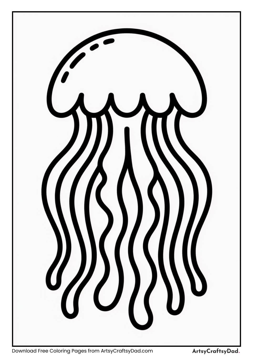 Jellyfish black and white coloring page