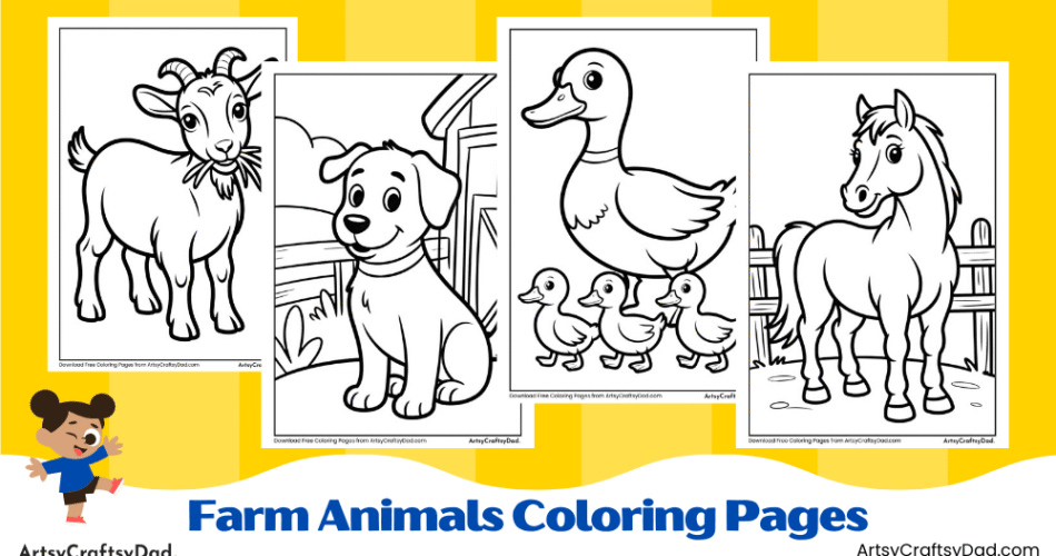 Farm Animals Coloring Pages for Kids