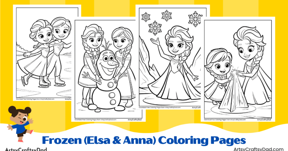 Frozen (Elsa & Anna) Coloring Pages - Free Printable PDF Download