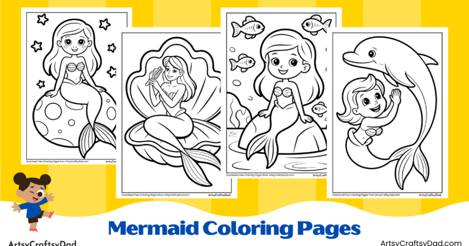 Mermaid Coloring Pages - Download Free PDF