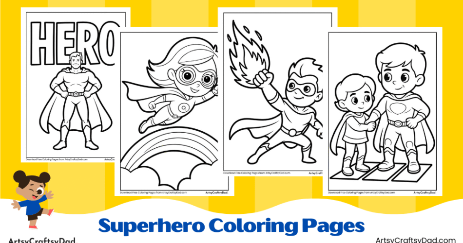 Superhero Coloring Pages - Instant Download PDF