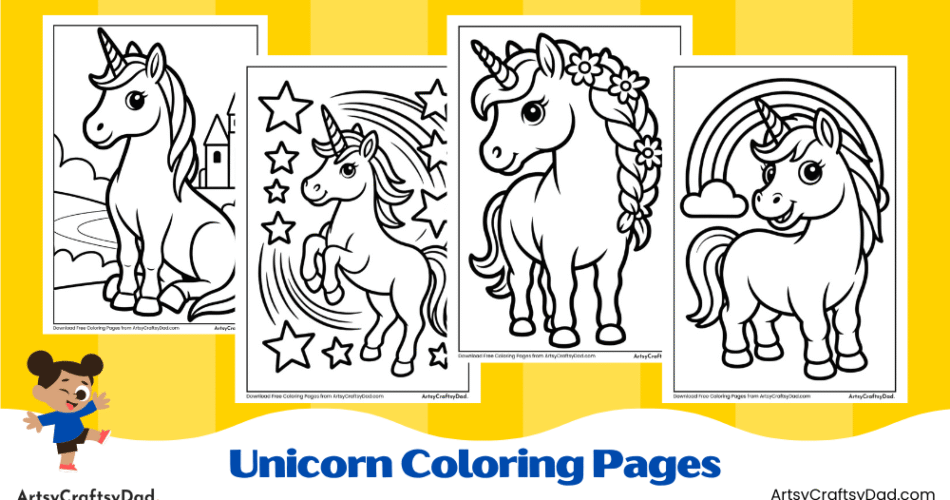 Unicorn Coloring Pages - Download Free PDF