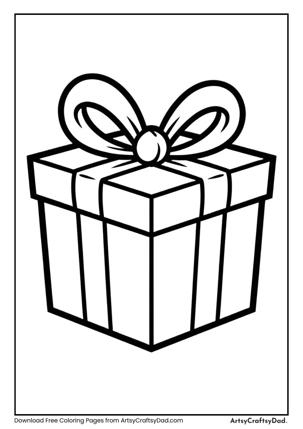 Single gift box with a big bow