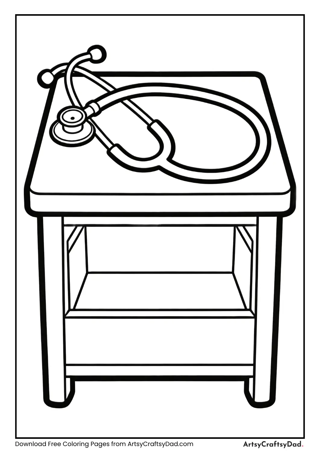 Stethoscope lying neatly on a table