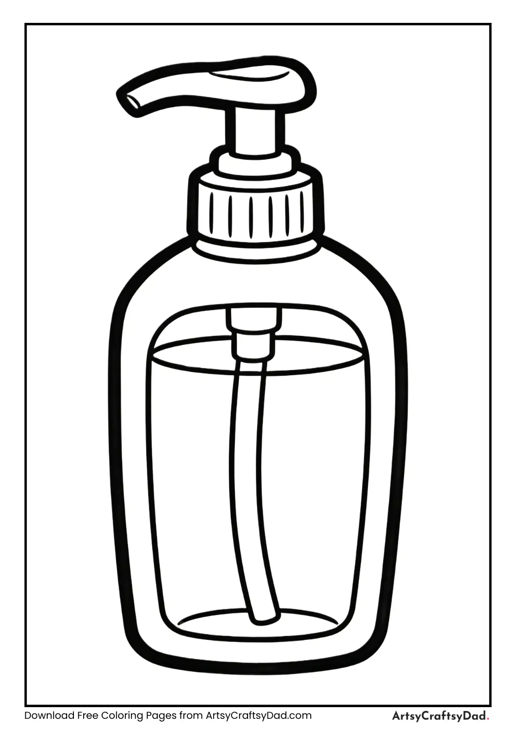 Black and white shampoo bottle coloring page