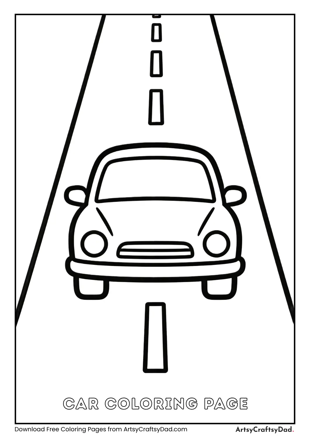 Car coloring page for kids