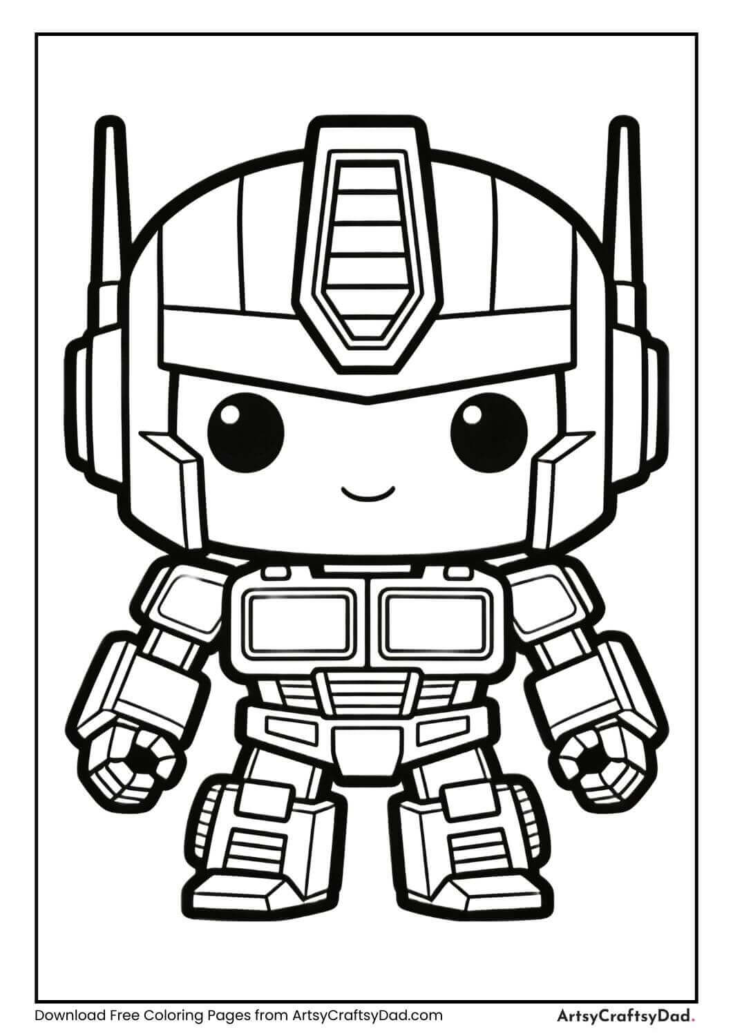 Transformers robot and car side by side coloring page