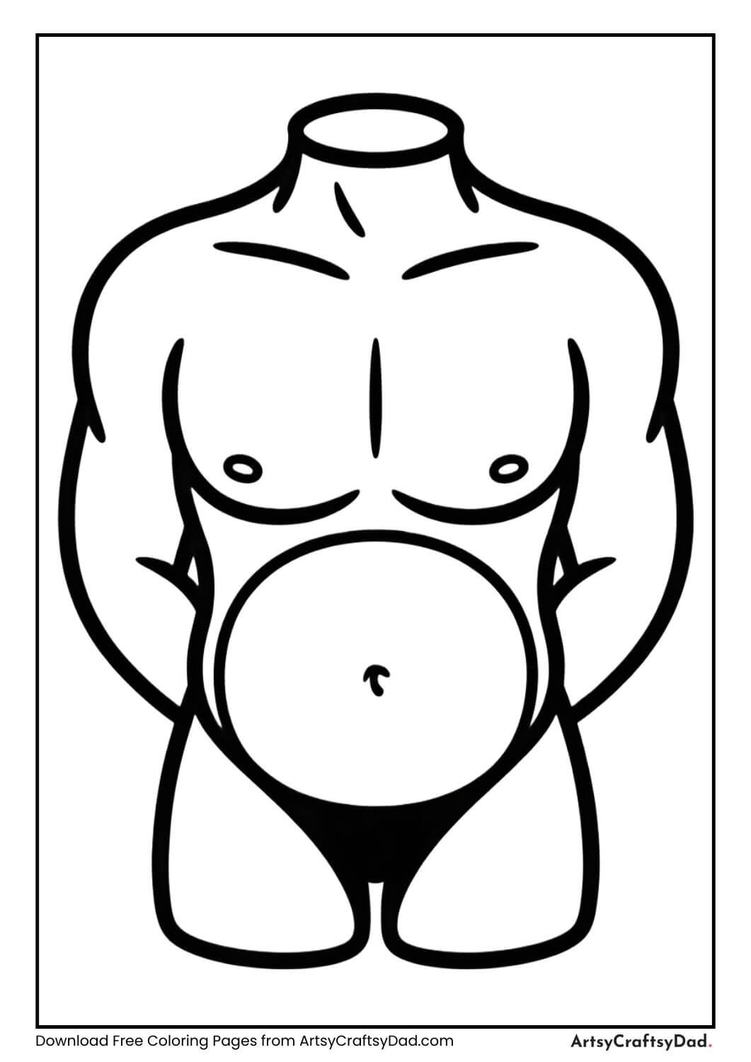 Human torso coloring page