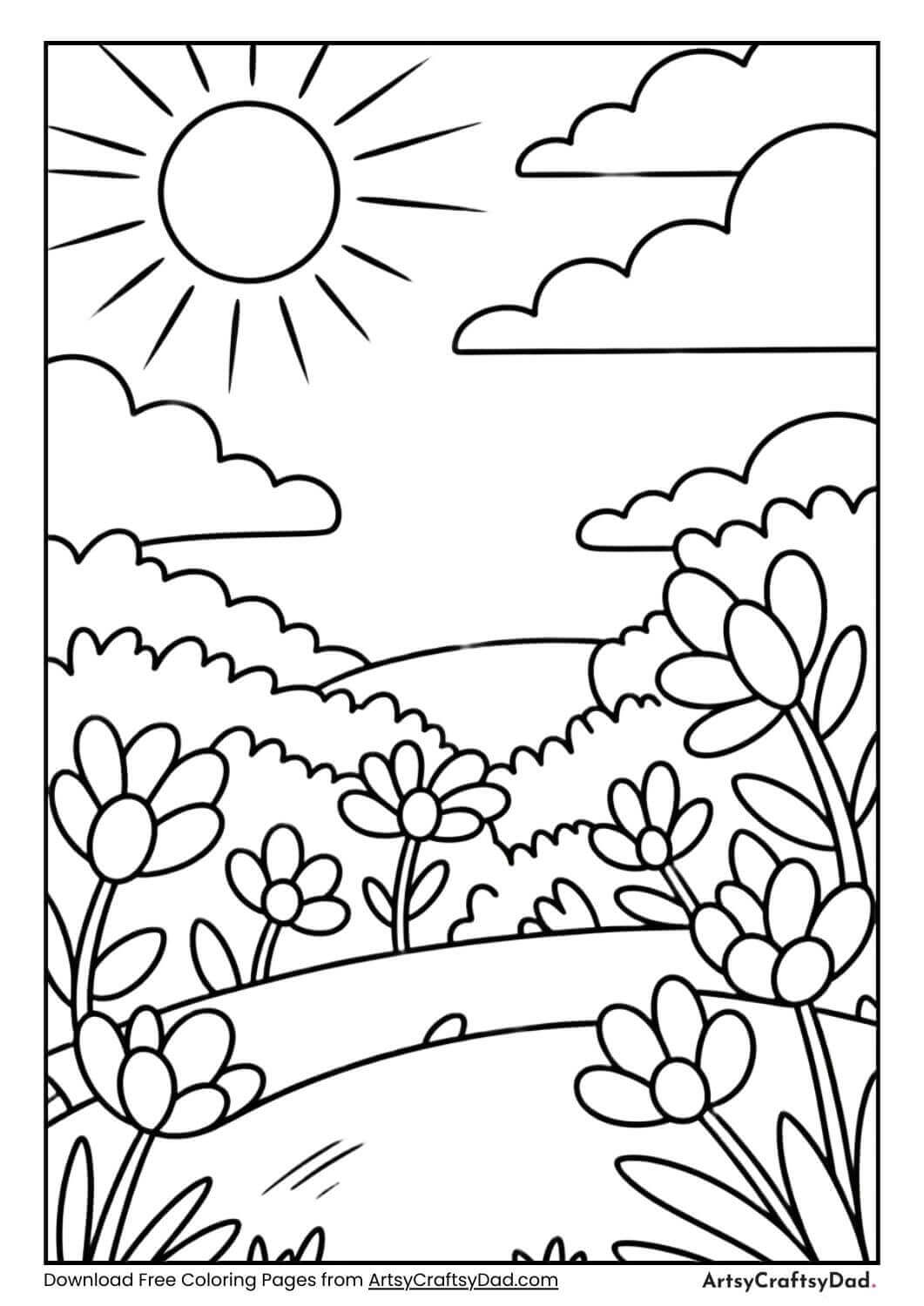 Spring weather coloring page