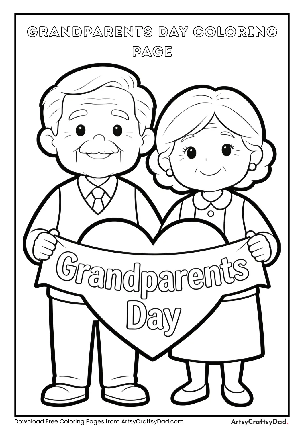 Grandparents Day celebration coloring page