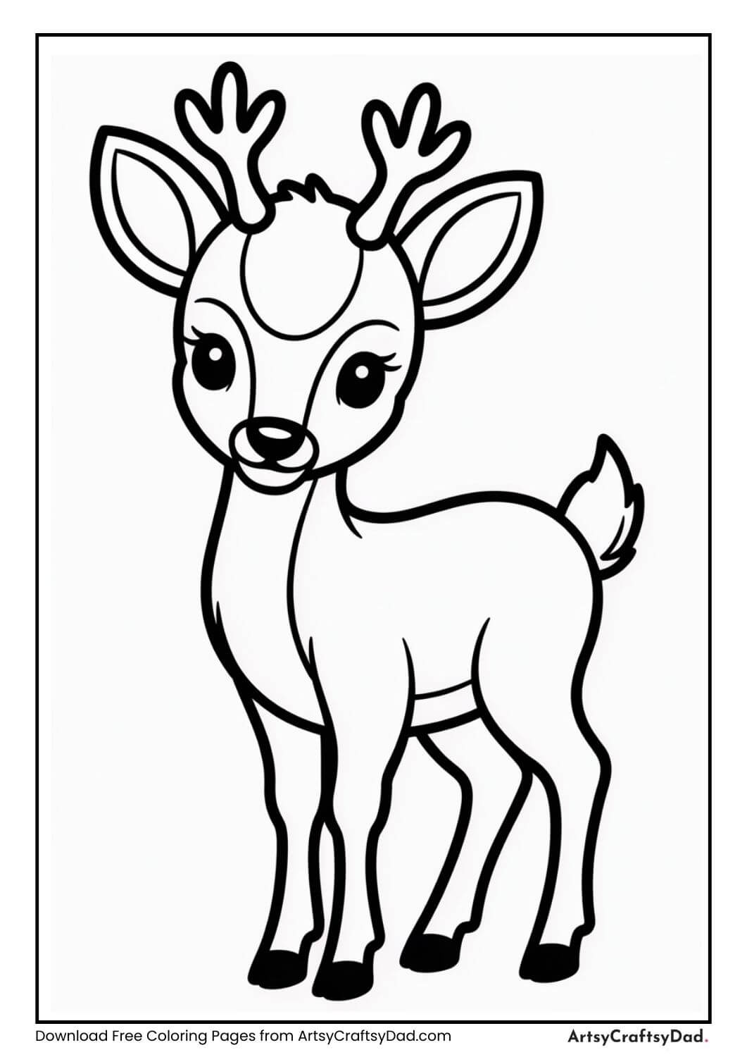 Baby deer coloring page for children