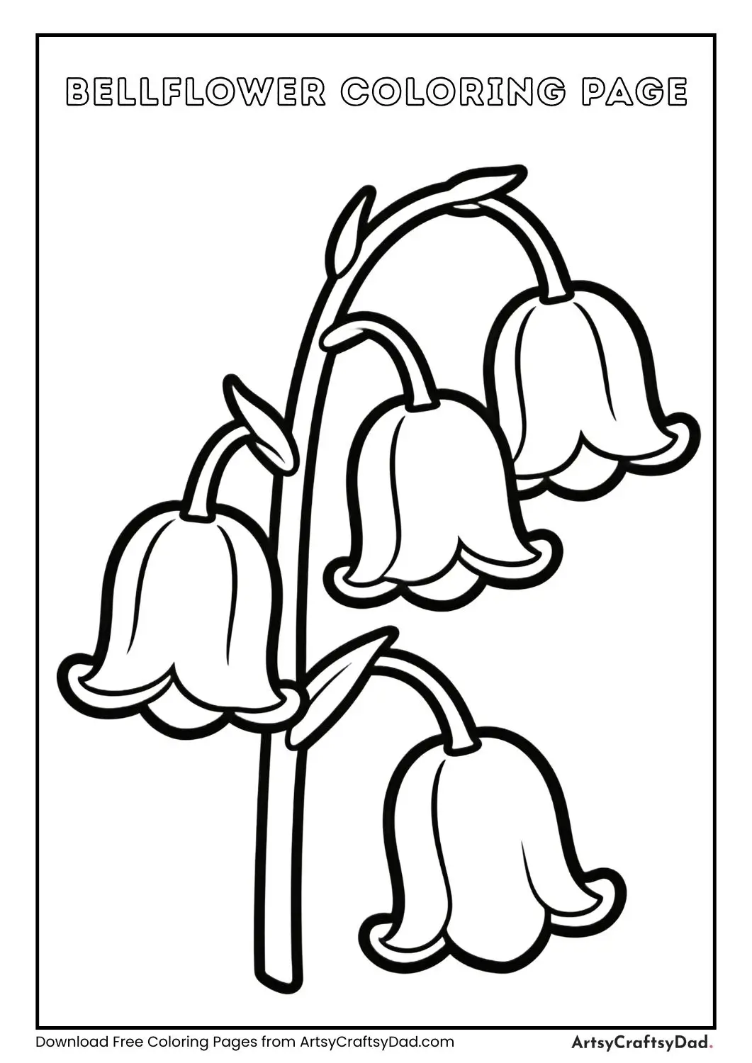 Bellflower coloring page black and white