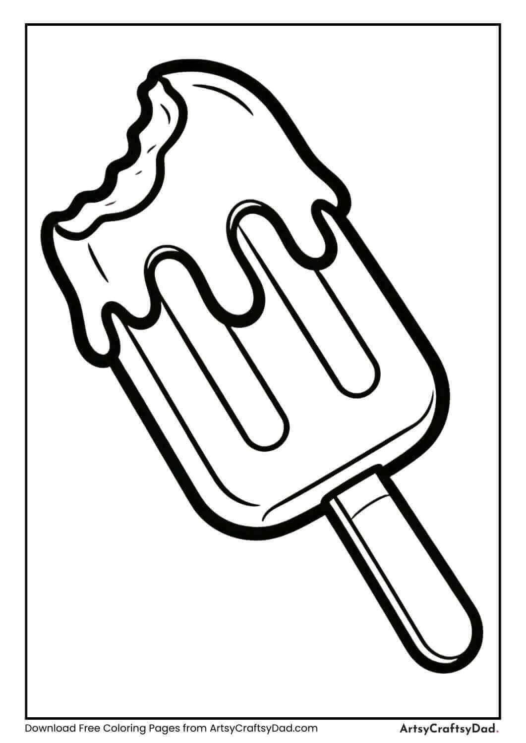 Chocolate dipped popsicle coloring page