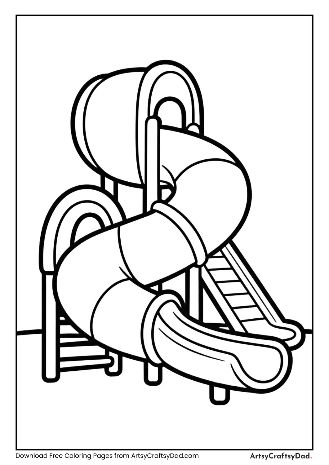 Spiral slide playground coloring page