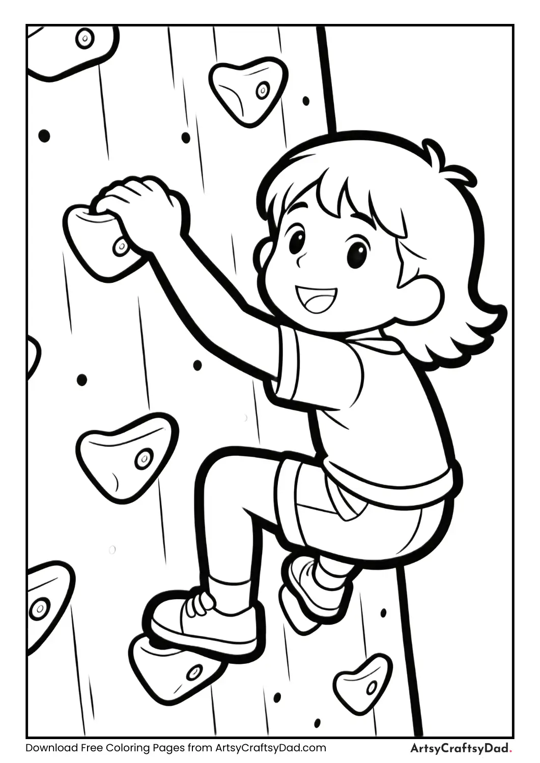 Playground climbing wall coloring page