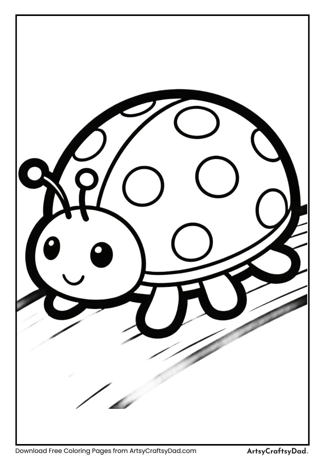 Cute baby ladybug coloring page
