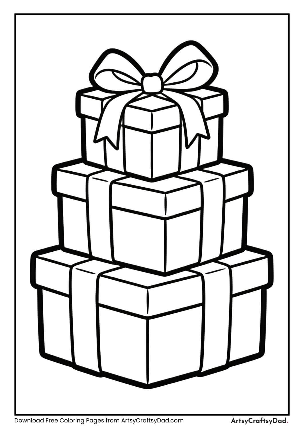 Stack of three gift boxes