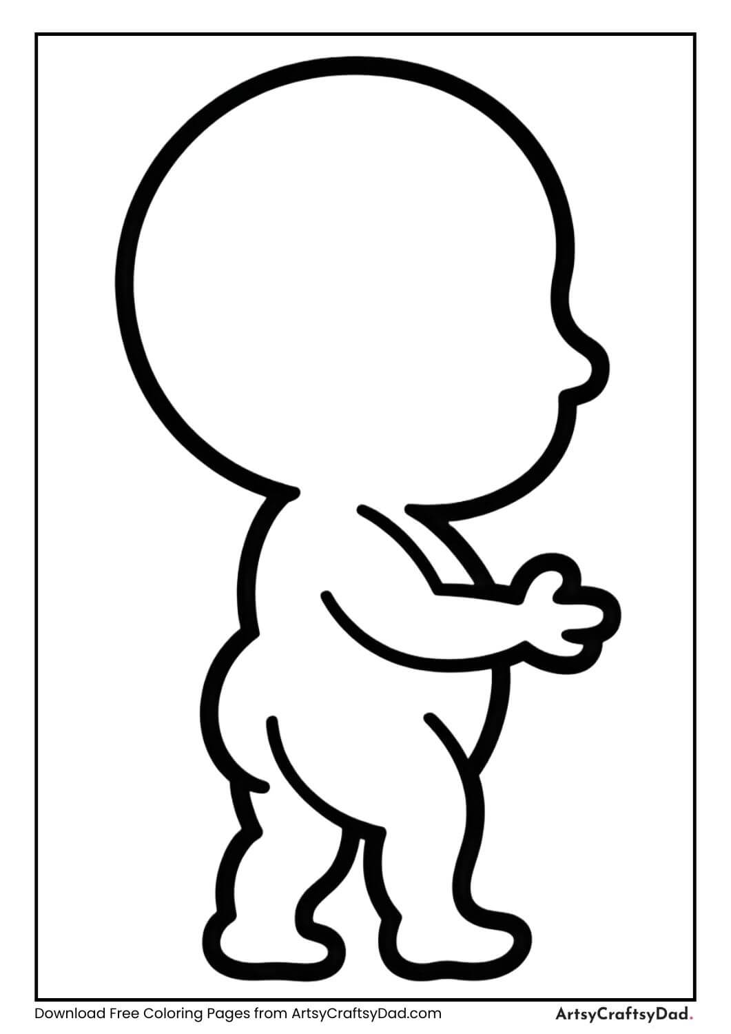 Side view human body coloring page