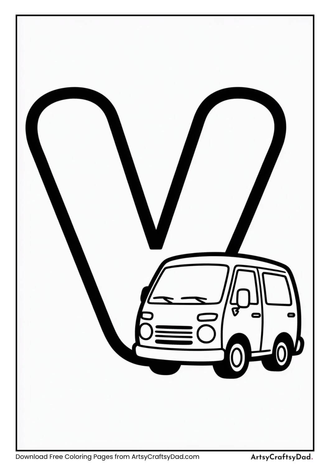 Alphabet V van coloring page