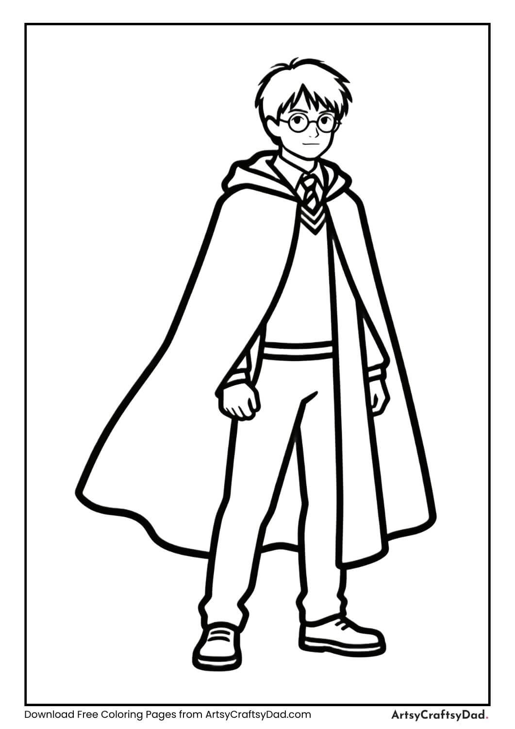 Harry Potter invisibility cloak coloring page