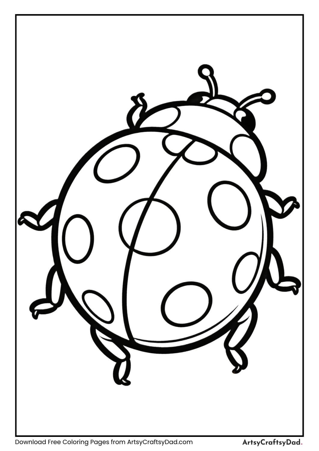 Chubby ladybug with spots coloring page