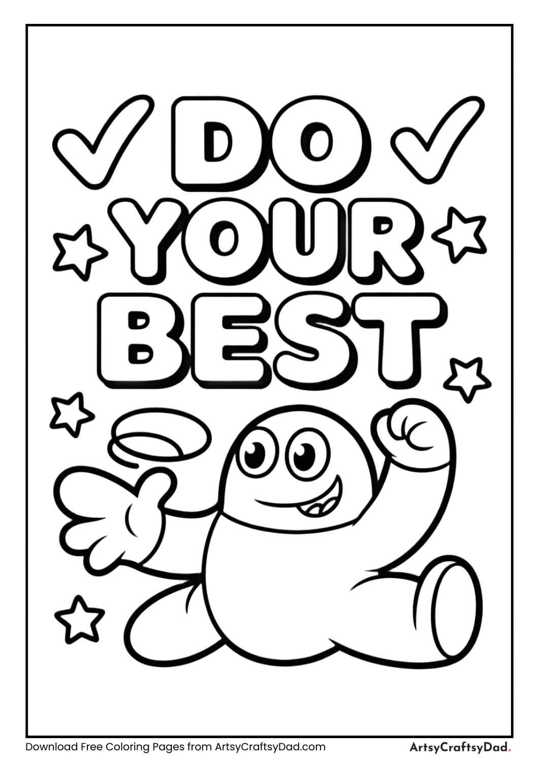 Do Your Best motivational coloring page