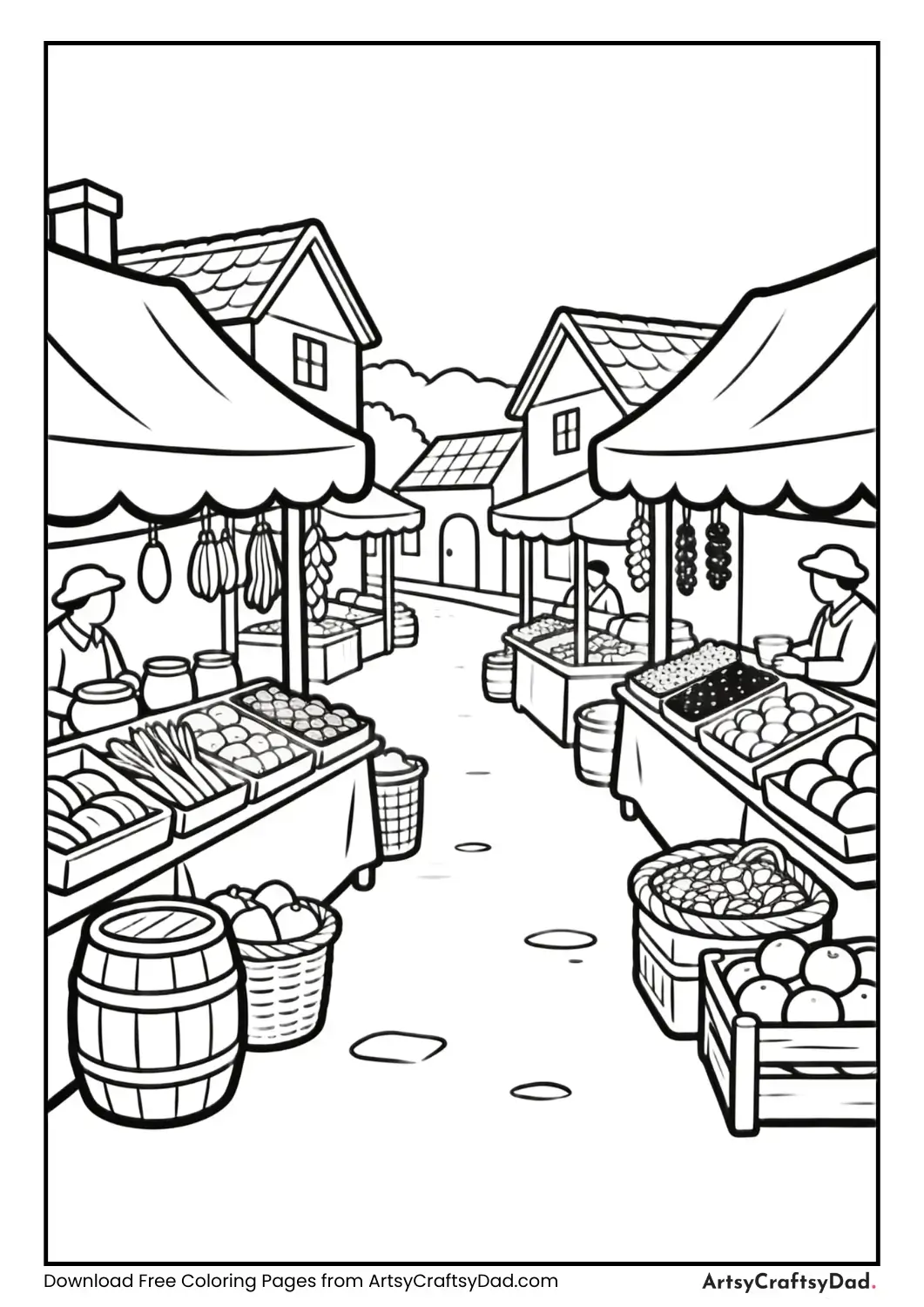 Small village market scene