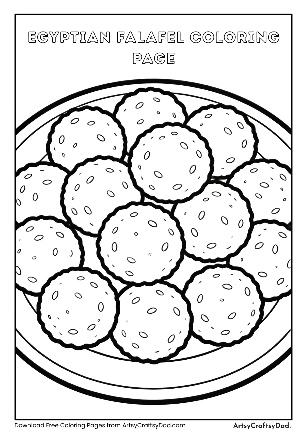 Egyptian falafel taameya coloring page
