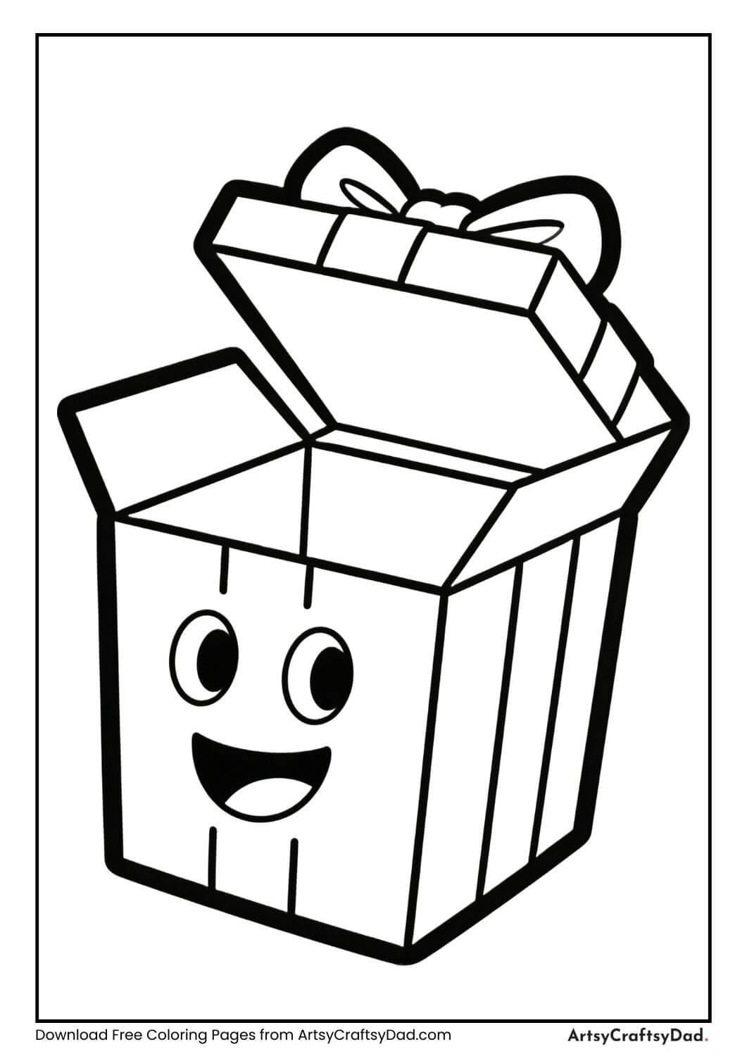 Gift box with smiling face