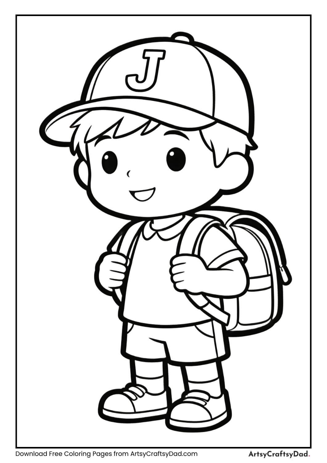 JJ ready for school coloring page