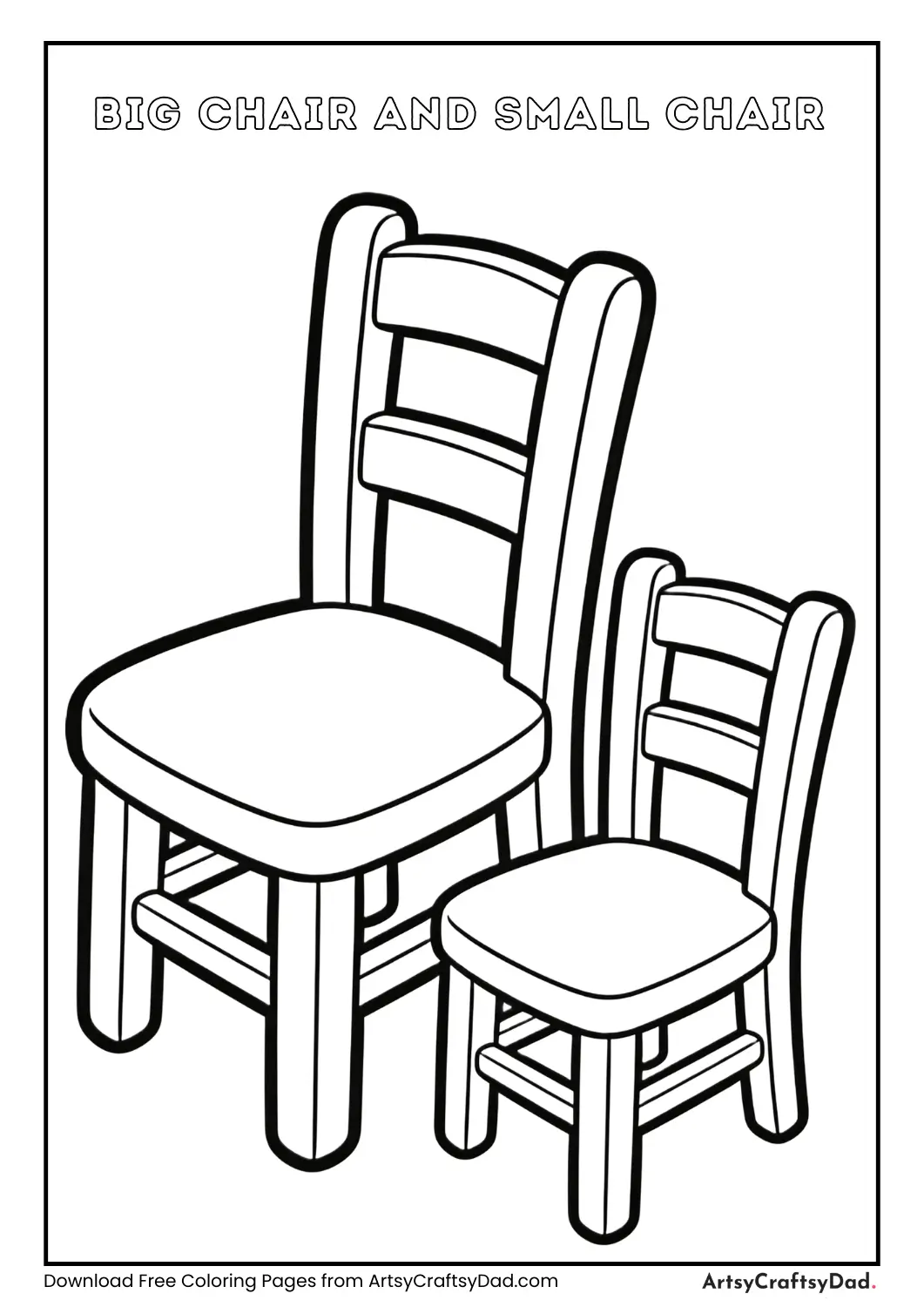 Big chair and small chair coloring page